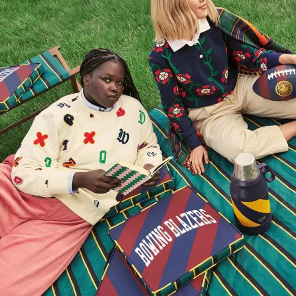 Rowing Blazers x Target Rose Print Collared Long Sleeve Rugby Shirt - Picture 8 of 8